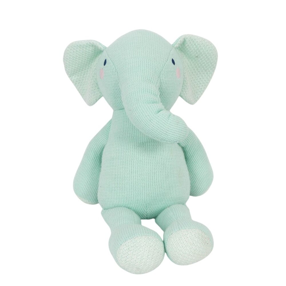 Cloud Island Knit Elephant 21" Mint Green Stuffed Animal Toy Large Floppy Ears - Picture 1 of 8